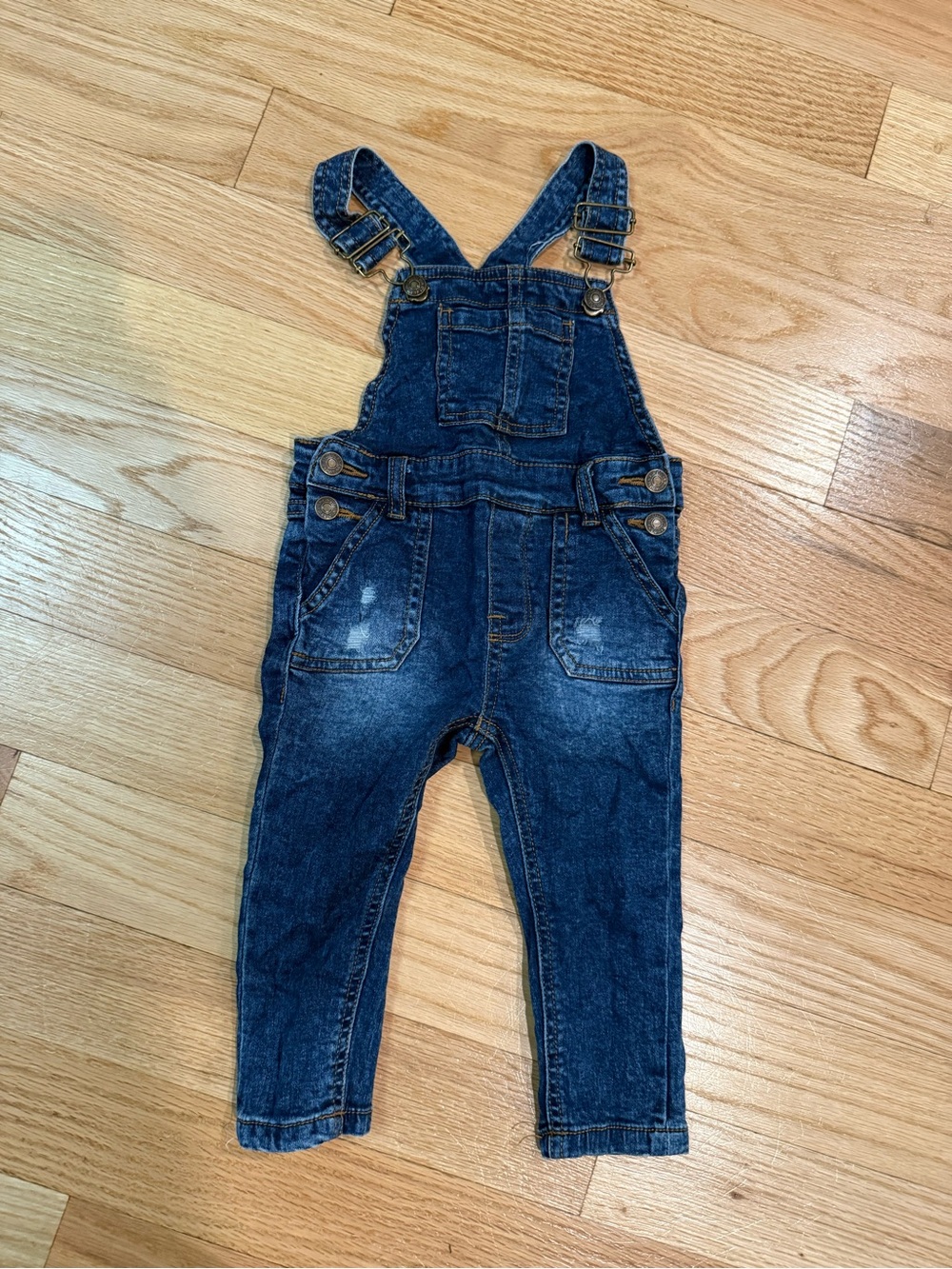 7 For All Mankind Dark Blue Denim Overalls for Kids